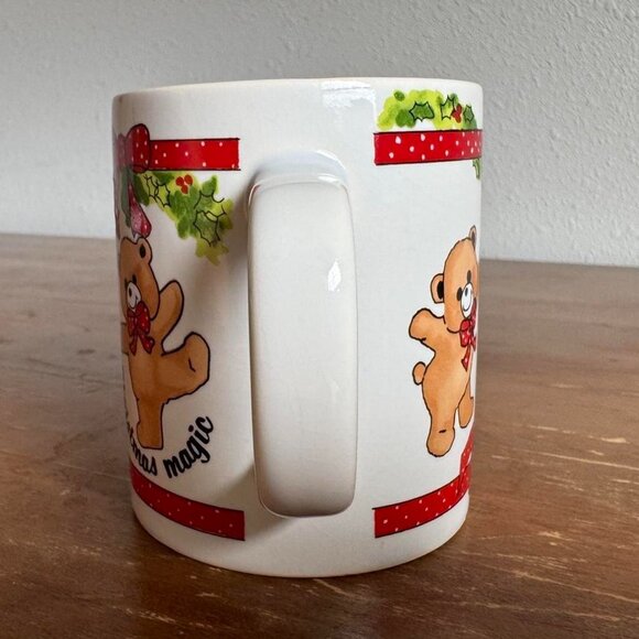 Vintage Norcrest “Friends Make Christmas Magic” Ceramic Mug, Teddy Bear Holiday - Picture 2 of 7